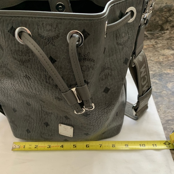 MCM Phantom Grey Small Drawstring Handbag - Picture 3 of 15